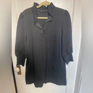 Cotton dress with ruffle collar. Feel like a sweatshirt!